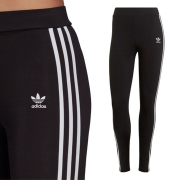 SPODNIE DAMSKIE ADIDAS LEGGINSY SPORTOWE BAWEŁNA