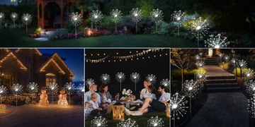 4x LAMPA SOLARNA OGRODOWA Z PILOT 480LED drzewko dmuchawiec fajerwerki