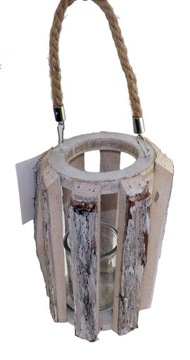 Фонарь дерево стеклянная струна 18х18х24 DE Новый