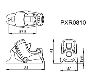 Зажим SPINLOCK PXR для веревки диаметром 8–10 мм / стопор фала PXR0810