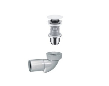 Syfon umywalka bidet niski + korkek Click biały