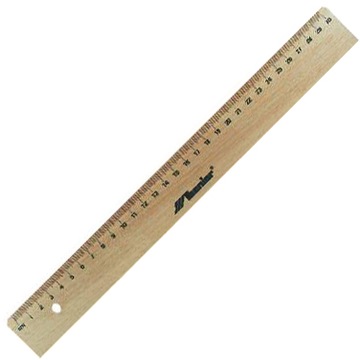 Leniar Linijka Drewniana 30cm wkładka metalowa