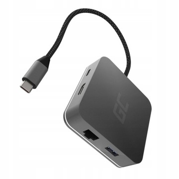 СТАНЦИЯ-концентратор GREEN CELL USB-C 3xUSB HDMI RJ-45 6 в 1