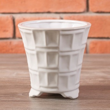 ЦВЕТОЧНЫЙ ГОРШОК PENNY белый глянец диаметр 15 см