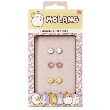 MOLANG сережки 3 пари, без кадмію, нікелю і свинцю PIU-PIU гіпоалергенні
