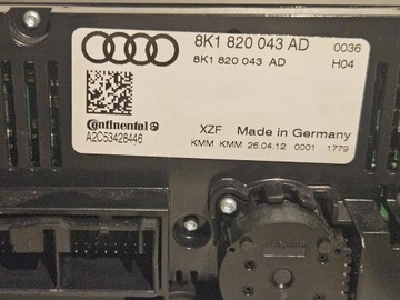 AUDI A4 S4 B8 8K 2012 PANEL KLIMATIZACE