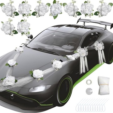 Украшения свадебных автомобилей украшения искусственных цветов для свадебной машины, белый