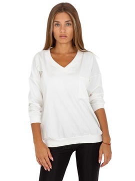 Bluzka Damska z rękawem 3/4 dekolt w serek - L/XL