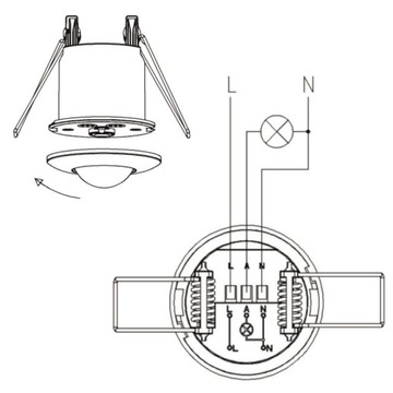 ДАТЧИК ДВИЖЕНИЯ ПОТОЛОЧНЫЙ PIR-ДАТЧИК СКРЫТОГО МОНТАЖА СВЕТОДИОДНЫЙ МИНИ-ПОТОЛОЧНЫЙ ДЕТЕКТОР 800Вт 360