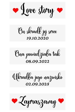naklejki na drogowskaz tabliczki ślub Twoje daty