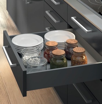 Ящик AXIS PRO L500mm H-86 Low GTV антрацит БЕСШУМНОЕ ЗАКРЫТИЕ ПОЛНЫЙ ВЫВОД