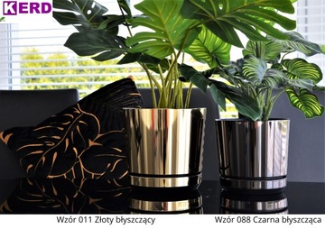 16 GOLD SHINY глянцевый цветочный горшок с подставкой GLAMOUR COVER home