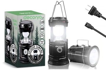 LATARKA POWERBANK LAMPKA LED 3w1 TURYSTYCZNA SOLARNA KEMPINGOWA Z UCHWYTEM