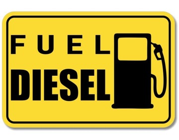 NAKLEJKA OZNACZENIE PALIWA FUEL DIESEL OIL !!!