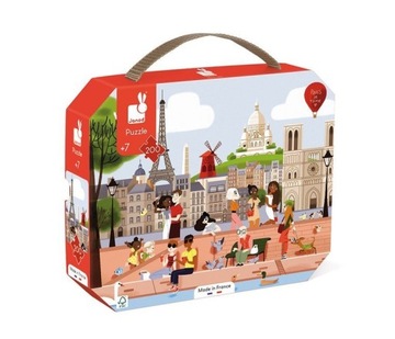 Janod Puzzle w walizce Paryż 200 elementów układanka dla dzieci 7+