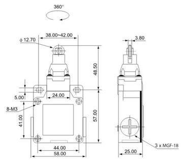 Концевой выключатель с роликом ВМ102