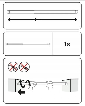 KARNISZ TELESKOPOWY DRĄŻEK ROZPOROWY PRYSZNICOWY BEZ WIERCENIA 50-80cm