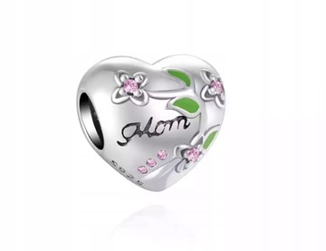 19 Charms Serce Mama kwiatki Dzień S925 do Pando