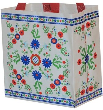 Torba MATERIAŁOWA na ZAKUPY poręczna 26x15x27 cm