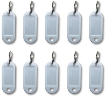 BRELOK identyfikator do kluczy 10 sztuk BIAŁY