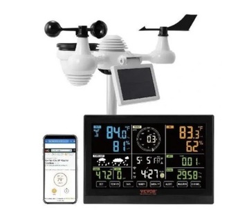 STACJA METEOROLOGICZNA 7w1 Z WIFI, ENERGIĄ SŁONECZNĄ I POMIARAMI POGODY