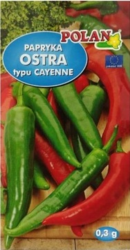 PAPRYKA OSTRA TYPU CAYENNE 0,3g nasiona