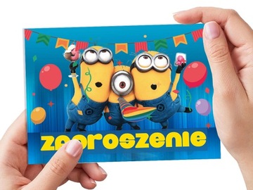 ZAPROSZENIA DLA DZIECI MINIONKI NA URODZINY DZIECKA + KOPERTY