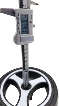 Колесо для коляски 17см, для коляски, под ось 8мм, черно-белое, S3