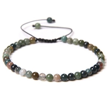 Bransoleta Bransoletka Kulki 4mm Kamień Naturalny Agat Rękodzieło Handmade