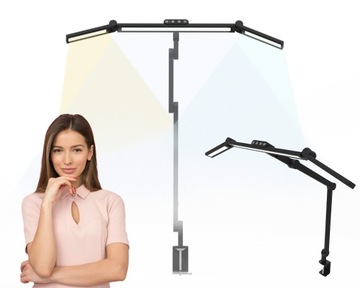 SKŁADANA LAMPA BIURKOWA KREŚLARSKA LED, DOTYK, KABEL 2 M, HDWR LUMIXDESK-03