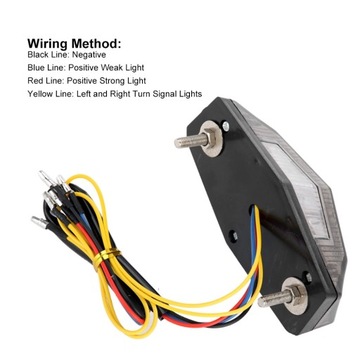 CZERWONE ŚWIATŁO STOP LED TYLNE Z KIERUNKOWSKAZEM HAMULCA DO MOTOCYKLA 12V