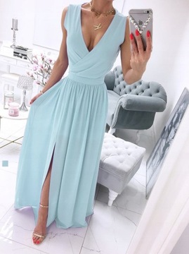 WIECZOROWA SUKIENKA ELEGANCKA WESELE BEZ RĘKAWÓW