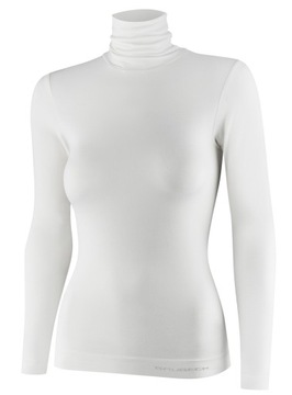 BRUBECK DAMSKA KOSZULKA TERMOAKTYWNA Z GOLFEM COMFORT MERINO KREMOWY L
