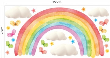 НАКЛЕЙКИ НА НАСТЕНУ РАДУЖНЫЕ облака 75х150см TC1