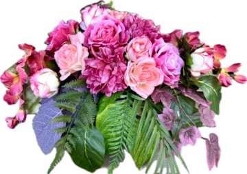 КАК ЖИТЬ! Большой букет головной убор искусственные цветы розы для кладбища могилы