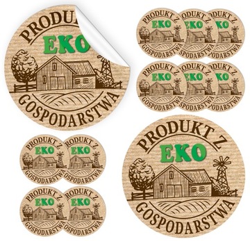 Naklejki Etykiety Produkt z EKO gospodarstwa 48x