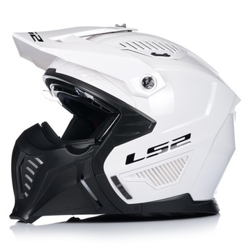 МОТОЦИКЛЬНЫЙ ШЛЕМ 4в1 LS2 OF606 БЕЛЫЙ СЪЕМНЫЙ ВЗОР + 2x СТЕКЛА