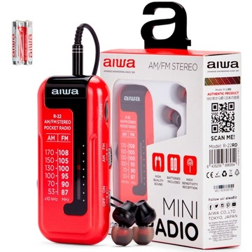 RADIO KIESZONKOWE AIWA R-22RD PRZENOŚNE MAŁE + SŁUCHAWKI
