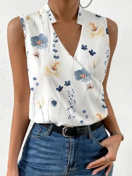 Women's Shirt Top Blouse Flower 2023 V-Neck Cross