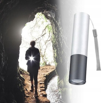 Фонарик из алюминиевого сплава, перезаряжаемый, серый,