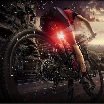 СВЕТОДИОДНАЯ ВЕЛОСИПЕДНАЯ ФАРА ПЕРЕДНЯЯ + ЗАДНЯЯ — ВОДОНЕПРОНИЦАЕМАЯ — КОМПЛЕКТ — CE