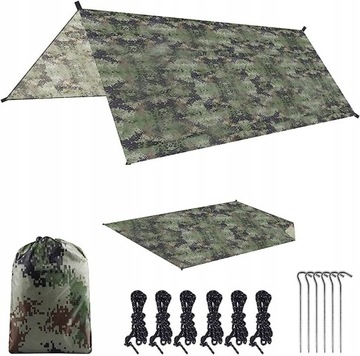 TARP TURYSTYCZNY ZADASZENIE PŁACHTA BIWAKOWA 3x3m