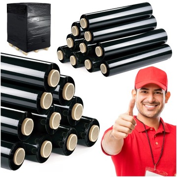 FOLIA STRECZ STRETCH DO PAKOWANIA PACZEK CZARNA XL ROLKA MOCNA GRUBA 10x3KG