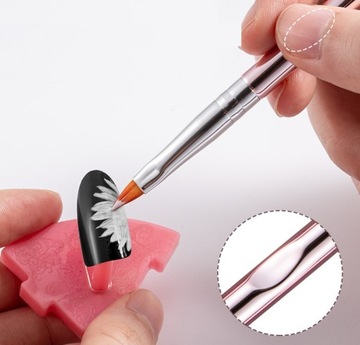 ZESTAW PĘDZLI PĘDZELKÓW DO ZDOBIEŃ MANICURE CIENKIE - 3szt