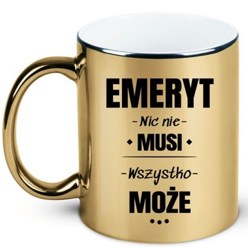 Kubek złoty prezent dla emeryta, pożegnanie/przejście na emeryturę + imię 3
