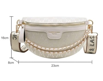 SASZETKA NERKA DAMSKA TOREBKA LISTONOSZKA BIAŁA CROSSBODY BIODRÓWKA