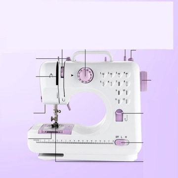 КОМПАКТНАЯ ШВЕЙНАЯ МАШИНА 12 СТРОЧЕК, блок питания и 4xAA