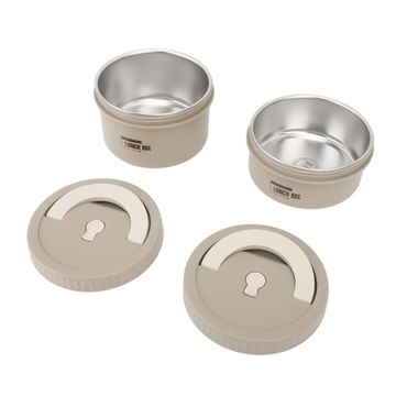 Ланч-бокс Bento круглый, коричневый, с RS