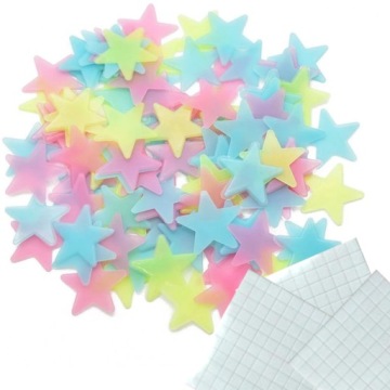 NAKLEJKI GWIAZDKI NA ŚCIANĘ ŚWIECĄ FLUORESCENCYJNE