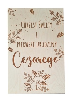 TABLICA POWITALNA CHRZEST ŚWIETY I ROCZEK IMIĘ